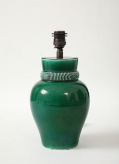 Pol Chambost Pol Chambost Green Glazed Ceramic Lamp stamped Made In France - 4620690