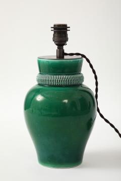 Pol Chambost Pol Chambost Green Glazed Ceramic Lamp stamped Made In France - 4620693
