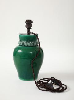 Pol Chambost Pol Chambost Green Glazed Ceramic Lamp stamped Made In France - 4620694