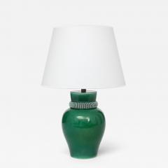 Pol Chambost Pol Chambost Green Glazed Ceramic Lamp stamped Made In France - 4620849
