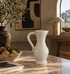 Pol Chambost Pol Chambost White Glazed Bourgogne Ceramic Pitcher c 1950 - 4794059