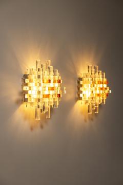 PoliArte Set of Wall Sconces in Murano by Albano Poli Italy 1970s - 3497278