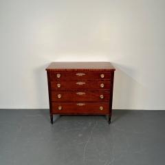 Polished 18th 19th Century Mahogany Chest Dresser or Commode Bronze Accents - 2999284