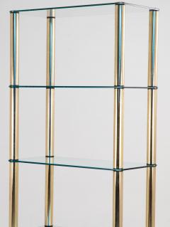 Polished Brass Etagere with Glass Shelves USA 1970s - 3890094