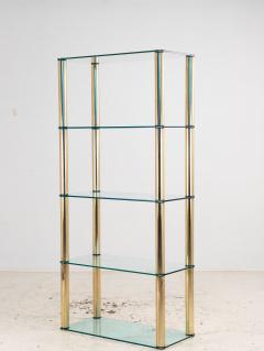 Polished Brass Etagere with Glass Shelves USA 1970s - 3890095