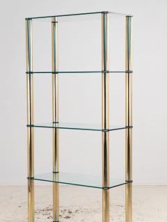 Polished Brass Etagere with Glass Shelves USA 1970s - 3890096