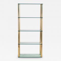 Polished Brass Etagere with Glass Shelves USA 1970s - 3891216