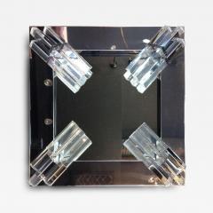 Polished Chrome and Lucite Corner Mirror - 88507