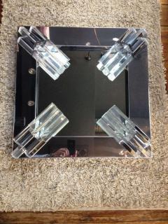 Polished Chrome and Lucite Corner Mirror - 88508
