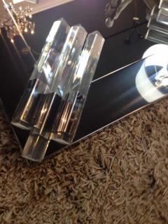 Polished Chrome and Lucite Corner Mirror - 88509