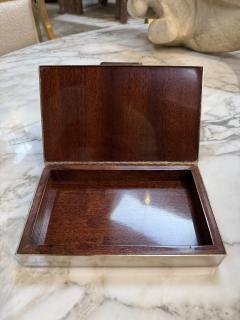 Polished Metal Box with Diagonal Line Design - 4380172