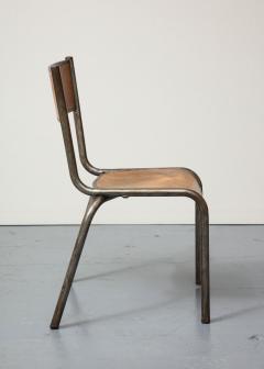 Polished Steel and Bentwood Chair France c 1940 - 3214189