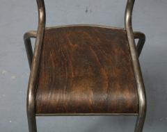 Polished Steel and Bentwood Chair France c 1940 - 3214196