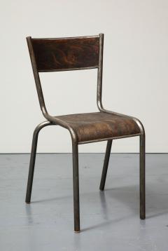 Polished Steel and Bentwood Chair France c 1940 - 3214197