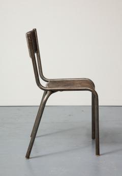 Polished Steel and Bentwood Chair France c 1940 - 3214204