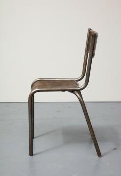 Polished Steel and Bentwood Chair France c 1940 - 3214205