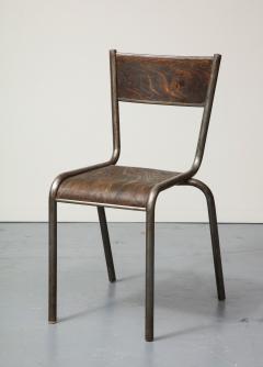 Polished Steel and Bentwood Chair France c 1940 - 3214206