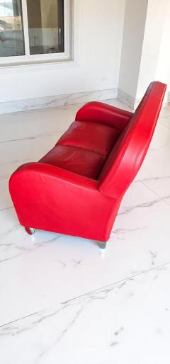 Poltrona Frau Italian Red Leather Sofa Daisy by Poltrona Frau Italy 2008 - 4365680