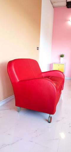 Poltrona Frau Italian Red Leather Sofa Daisy by Poltrona Frau Italy 2008 - 4365684