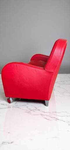 Poltrona Frau Italian Red Leather Sofa Daisy by Poltrona Frau Italy 2008 - 4365689