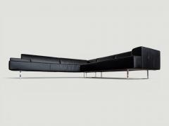 Poltrona Frau Poltrona Frau Quadra Black Leather Sectional Sofa by Studio Cerri 2005 Italy - 4654530