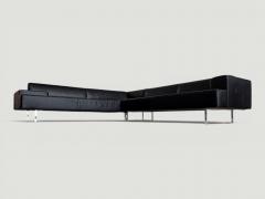 Poltrona Frau Poltrona Frau Quadra Black Leather Sectional Sofa by Studio Cerri 2005 Italy - 4654531