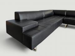 Poltrona Frau Poltrona Frau Quadra Black Leather Sectional Sofa by Studio Cerri 2005 Italy - 4654534