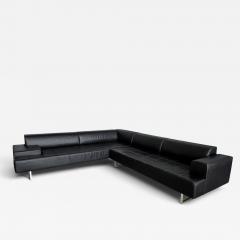 Poltrona Frau Poltrona Frau Quadra Black Leather Sectional Sofa by Studio Cerri 2005 Italy - 4659341