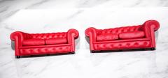 Poltrona Frau Red Leather Chester Sofa by Poltrona Frau 1993 - 4365637