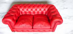Poltrona Frau Red Leather Chester Sofa by Poltrona Frau 1993 - 4365639