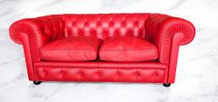 Poltrona Frau Red Leather Chester Sofa by Poltrona Frau 1993 - 4365641