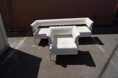 Poltrona Frau White Leather Hydra Castor Sofa and Chair by Luca Scacchetti for Poltrona Frau - 3095086