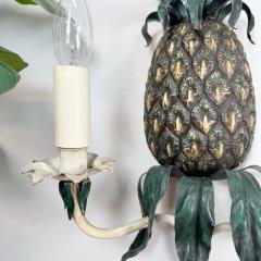 Polychrome Painted 1930s Italian Pineapple Wall Light - 3549812