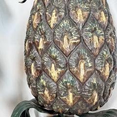 Polychrome Painted 1930s Italian Pineapple Wall Light - 3549813