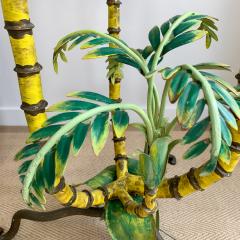 Polychrome Painted Palm Tree Floor Lamp France 1940s - 3139486