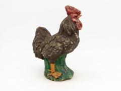 Polychrome Stone French Country Rooster Mid 20th Century - 3702883