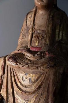 Polychrome wooden statue depicting Guanyin Bodhisattva Ming 16th century - 3690769