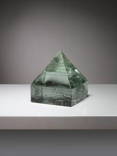 Pompeo Pianezzola Large Solid Glass Pyramid by Pompeo Pianezzola for Appiani - 4724327