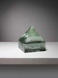 Pompeo Pianezzola Large Solid Glass Pyramid by Pompeo Pianezzola for Appiani - 4724328