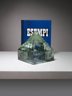 Pompeo Pianezzola Large Solid Glass Pyramid by Pompeo Pianezzola for Appiani - 4724332