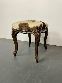 Pony Skin Upholstered Bench or Foot Stool With Brass Tack Detailing - 2989222