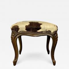 Pony Skin Upholstered Bench or Foot Stool With Brass Tack Detailing - 2991214