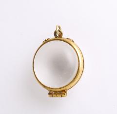 Pool of Light Rock Crystal and Gold Locket - 4012802