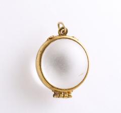 Pool of Light Rock Crystal and Gold Locket - 4012808