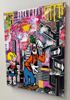 Pop Art Jozza Lost in New York Original Acrylic on Canvas Signed - 3654067