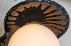 Porcelain Clamshell Lamp with Black Glaze - 4355650