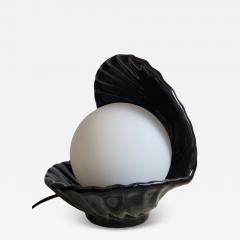 Porcelain Clamshell Lamp with Black Glaze - 4355805