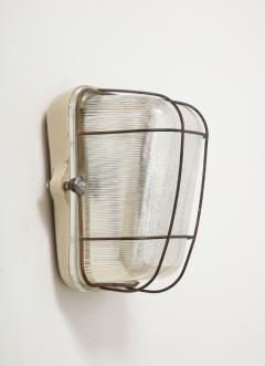 Porcelain and Metal Industrial Sconce Czechoslovakia c 1950 - 4046469
