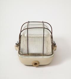 Porcelain and Metal Industrial Sconce Czechoslovakia c 1950 - 4046471