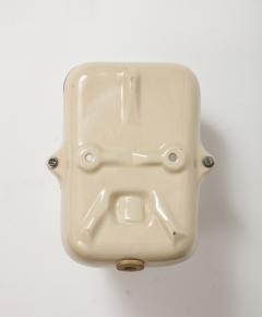 Porcelain and Metal Industrial Sconce Czechoslovakia c 1950 - 4046473